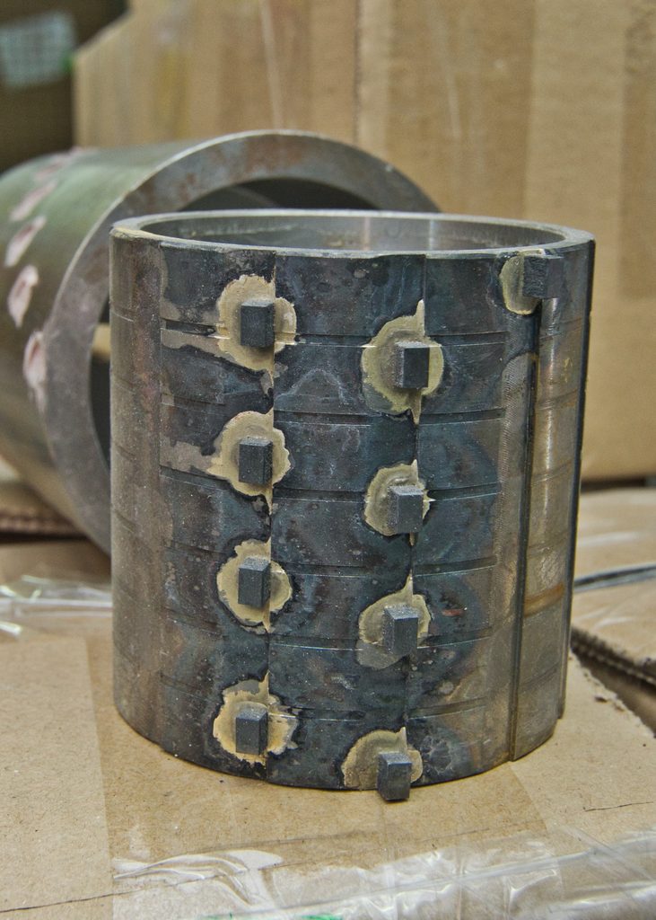 Cylindrical tool body with brazed carbide tip segments