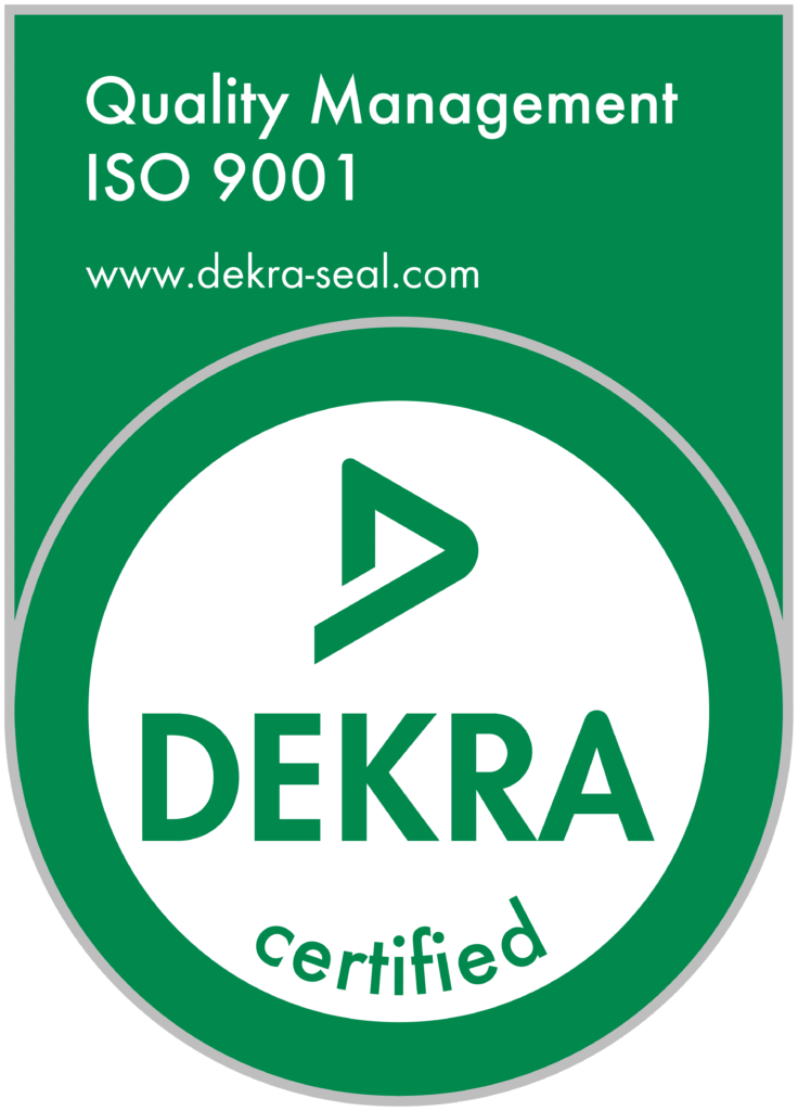 DEKRA ISO 9001:2015 certification seal for Armin Hain GmbH & Co. KG