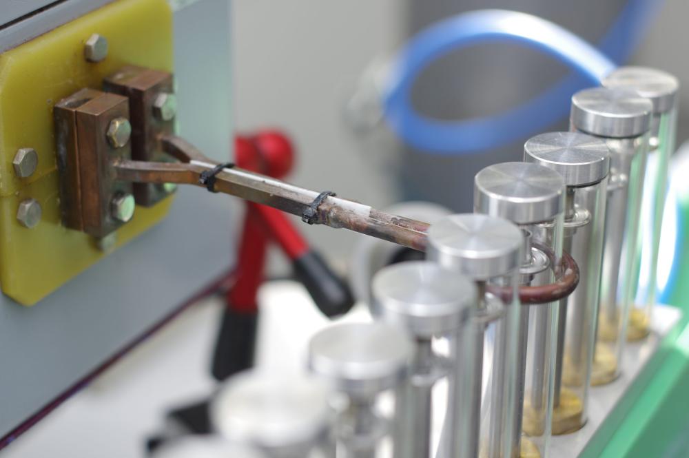Induction brazing test setup in our in-house brazing lab